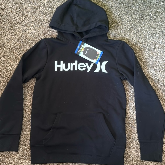 Hurley Fleece Hoodie Black Boys Size 10/12 NEW - Picture 2 of 4